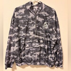 Reebok Black and Gray Camo Lightweight Jacket Men’s Size XL